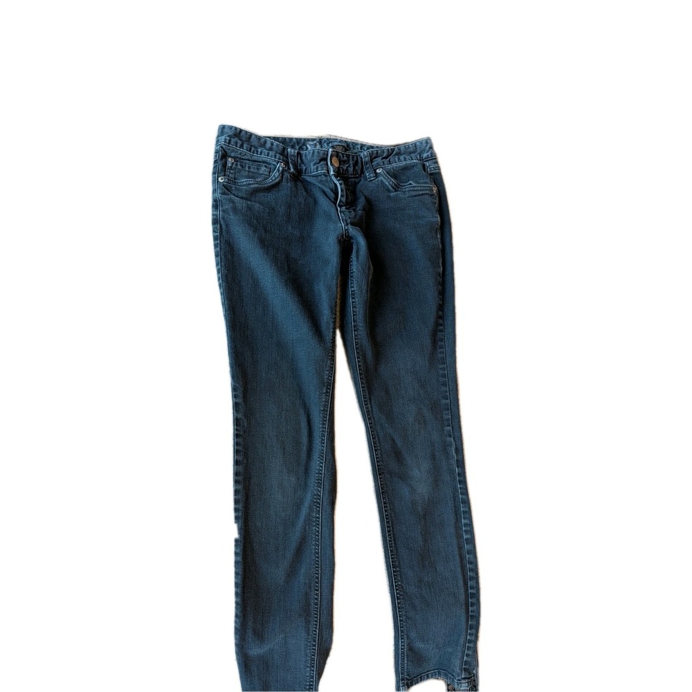 Unknown Brand‎ Women's Jeans Size 8 Black Skinny 99% Cotton Low Rise Button Zip